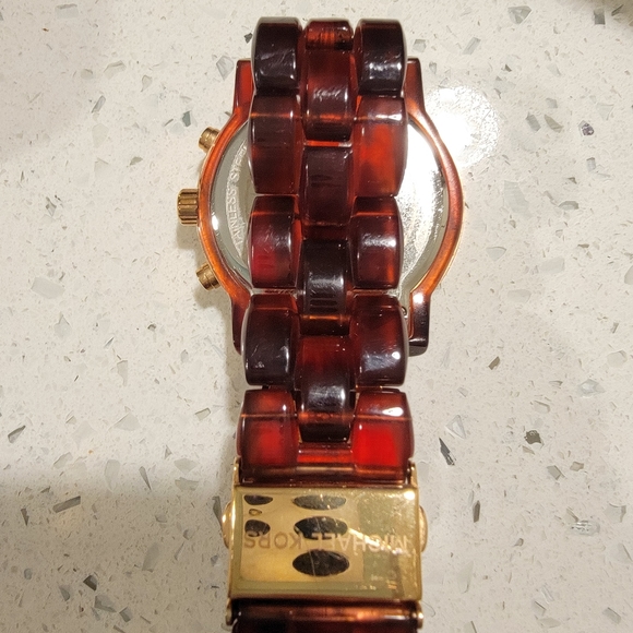 Michael Kors Burgundy and Gold Wrist Watch - Picture 4 of 4